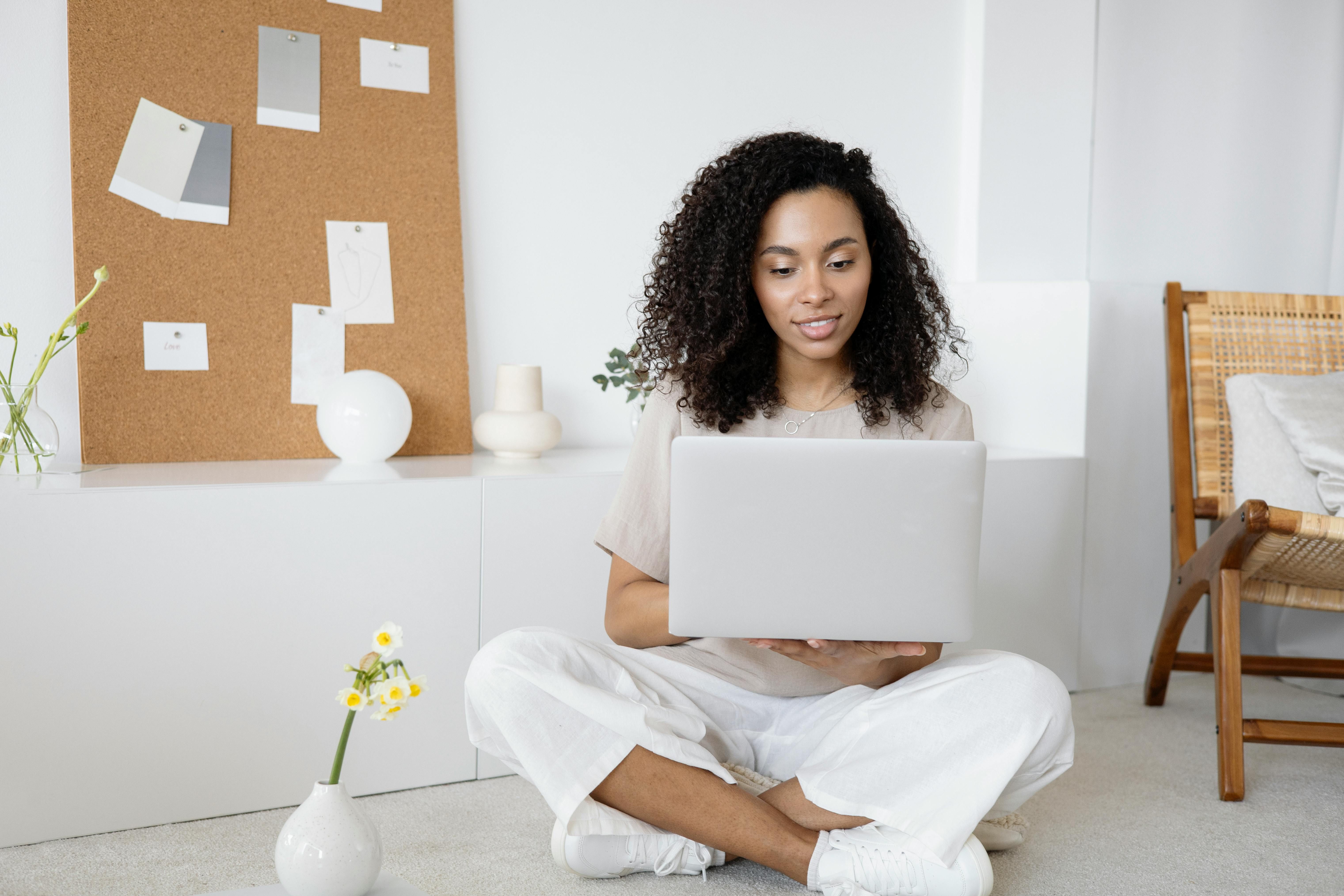 Person taking an online health quiz on a laptop